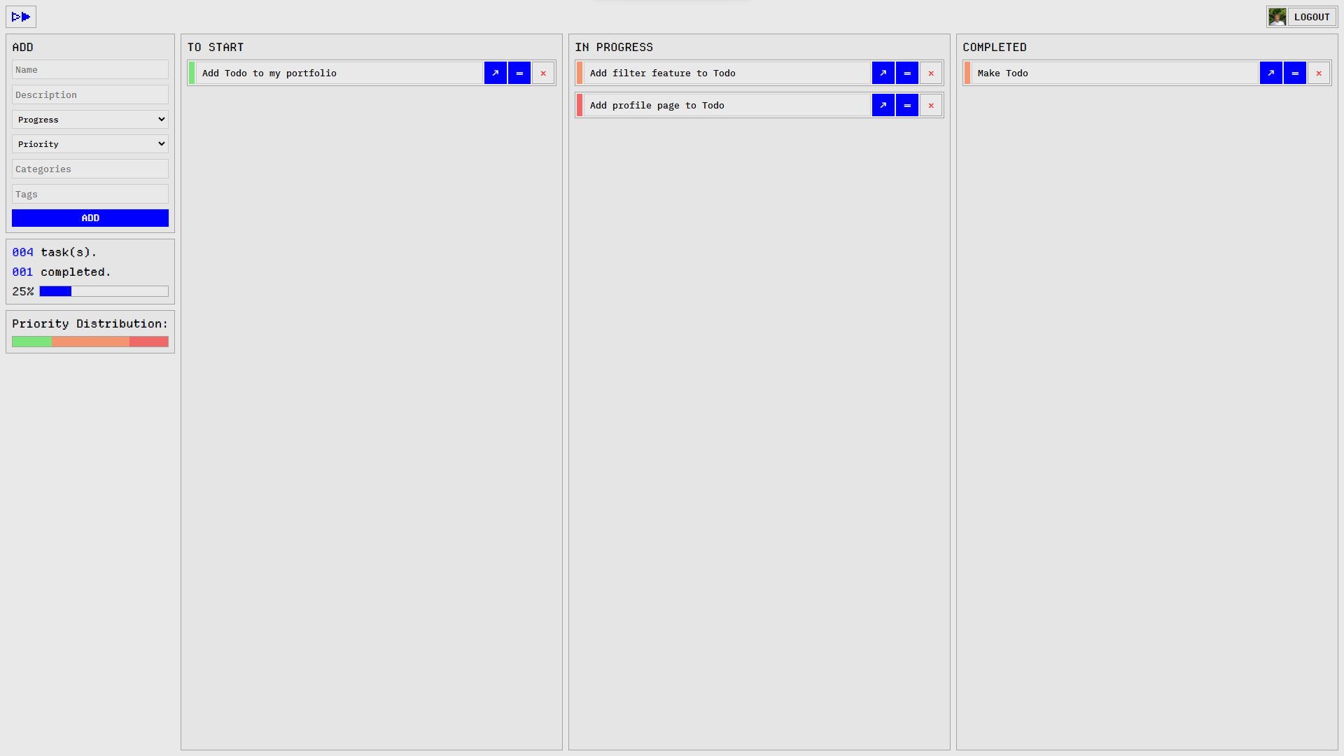 Todo Main page